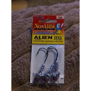 No Alibi Alien Jig – Inshore Saltwater Jig for Redfish, Trout, Bass 1/8oz Chrome